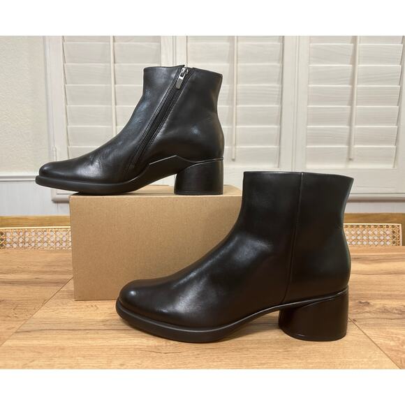 Ecco Sculpted LX 35 Boots Black Leather Size 10/10.5 US 41 EU NWOB Sleek Stylish - Picture 4 of 14
